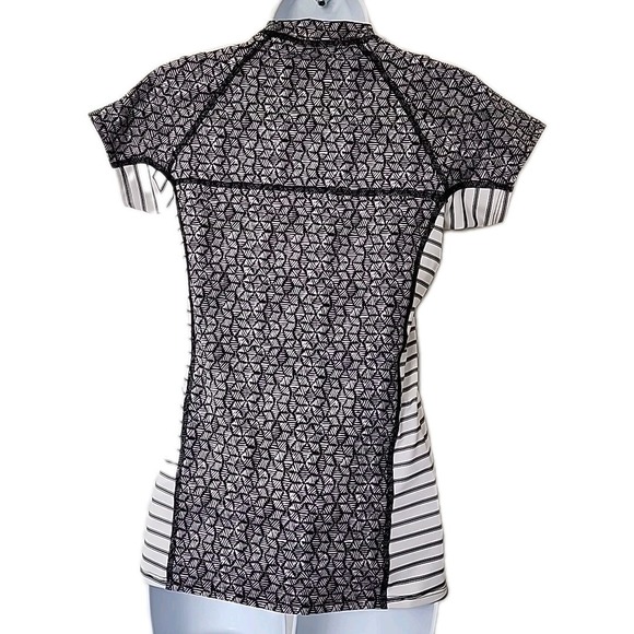 Patagonia Micro Swell Rashguard Black‎ & White UPF 50+ Swim Shirt Women's Small - Picture 2 of 4